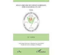 Revue Africaine Des Sciences Juridiques N° 1/2016