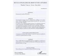 Revue Congolaise De Droit Et Des Affaires