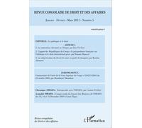 Revue Congolaise De Droit Et Des Affaires N° 5, Janvier-Févrie