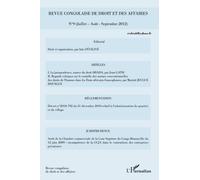 Revue Congolaise De Droit Et Des Affaires N° 9 - Juillet-Août-Septembre 2012