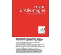 Revue d'Allemagne et des pays de langue allemande Tome 54, numéro 2 - Pascal Fagot - Presses Universitaires Strasbourg - broché - Revue