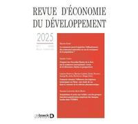Revue d'économie du développement 2025, n°1