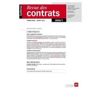 Revue Des Contrats 01/2026