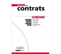 Revue des contrats n 1 - 2011 1-2011 - Collectif - Lgdj - broché - Revue