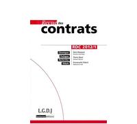 Revue des contrats n 1 - 2012 T1-2012 - Collectif - Lgdj - broché - Revue