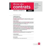 Revue des contrats N°3-2022 - Collectif - Lgdj - broché - Revue
