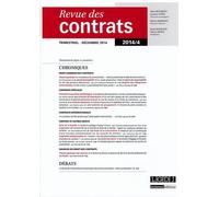 Revue des contrats n 4 - 2014 No. 4 - 2014 - Collectif - Lgdj - broché - Revue