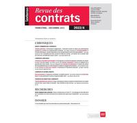 Revue des contrats N°4-2022 - Collectif - Lgdj - broché - Revue