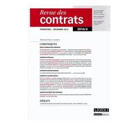 Revue Des Contrats N° 4, Décembre 2014