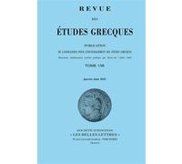 Revue des études grecques Edition trilingue français-anglais-allemand - Collectif - Classiques Garnier - broché - Revue