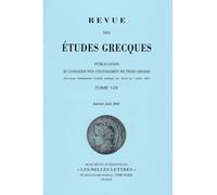 Revue des études grecques (Janvier-Juin 2016, 129-1)
