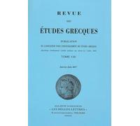 Revue des études grecques (Janvier-Juin 2017, 130-1)