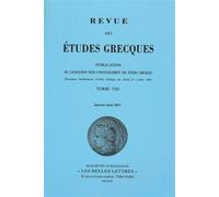 Revue des études grecques Janvier-Juin 2017, 130-1 - Collectif - Classiques Garnier - broché - Revue
