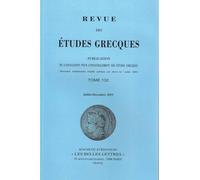 Revue des études grecques (Juillet-Décembre 2019, 132-2)