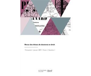 Revue des thèses de doctorat en droit - Collectif - Hachette Bnf - broché - Livre