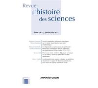 Revue D'histoire Des Sciences 1/2023