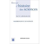 Revue d'histoire des sciences 78-2 2/2025: Malebranche et les sciences