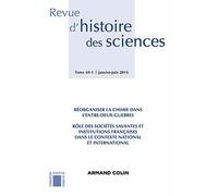 Revue D'histoire Des Sciences N° 1/2016