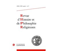 Revue d'Histoire et de Philosophie religieuses 2026 - Daniel Frey - Classiques Garnier - broché - Revue