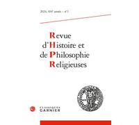 Revue d'Histoire et de Philosophie Religieuses - Matthieu Arnold - Classiques Garnier - broché - Revue