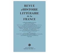 Revue d'Histoire littéraire de la France Alain Genetiot (Direction)