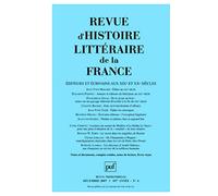Revue d'histoire littéraire de la France 2007 - n° 4