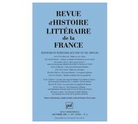 Revue d'histoire littéraire de la France 2007 - n° 4 - Collectif - Puf - broché - Revue