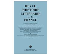 Revue d'Histoire littéraire de la France Alain Genetiot (Direction)