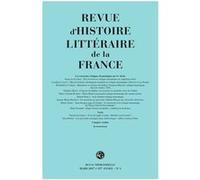 Revue d'Histoire littéraire de la France Alain Genetiot (Direction), Collectif (Auteur)