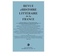 Revue d'histoire littéraire de la France Alain Génetiot (Direction), Collectif (Auteur)