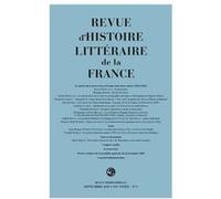 Revue d'Histoire littéraire de la France Alain Genetiot (Direction), Collectif (Auteur)
