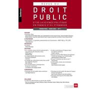 Revue du droit public et de la science politique en France et à l'étranger N°1-2024 Collectif (Auteur)