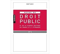 Revue Du Droit Public Et De Science Politique France Et A L Etranger N°3-2021