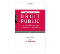 Revue du droit public n 1 2018 Janvier-Février 2018 - Collectif - Lgdj - broché - Revue