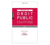 Revue du droit public n 2 2017 Mars-avril 2017 - Collectif - Lgdj - broché - Revue