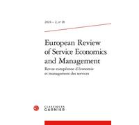 Revue Européenne d'Économie et Management des Services 2024 - Benoît Desmarchelier - Classiques Garnier - broché - Revue