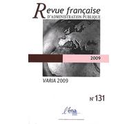 Revue Française D'administration Publique N° 131/2009 - Varia 2009