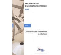 Revue Française D'administration Publique N° 141/2012 - La Réforme Des Collectivités Territoriales