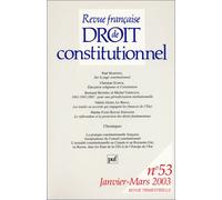 Revue française de droit constitutionnel, numéro 53