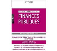 Revue française de Finances Publiques 171/2025 Collectif (Auteur)