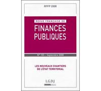 Revue française de finances publiques n 103 2008 Les nouveaux chantiers de l'etat territorial - Collectif - Lgdj - broché - Revue