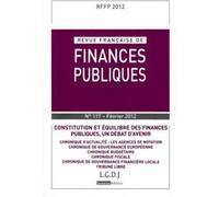 Revue française de finances publiques n 117 - 2012 Collectif (Auteur)