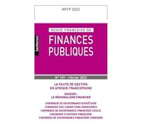 Revue Française de Finances Publiques N°157-2022: La faute de gestion en Afrique francophone