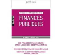 Revue française de finances publiques n°161/2023 Collectif (Auteur)