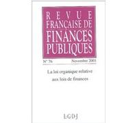 Revue française de finances publiques n 76 - 2001 Collectif (Auteur)