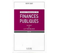 Revue française de finances publiques n 97 - 2007 Collectif (Auteur)