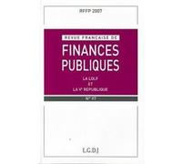 Revue française de finances publiques n 97 - 2007 Collectif (Auteur)