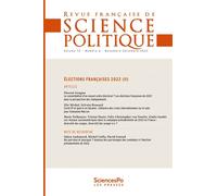 Revue Française de Science Politique T72-6 - Élections franç - Collectif - Presses De Sciences Po - broché - Revue