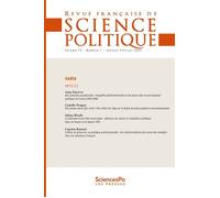 Revue française de science politique T73-1 - Collectif - Presses De Sciences Po - broché - Revue
