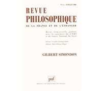 Revue philosophique 2006, t. 131 (3) Gilbert Simondon - Collectif - Puf - broché - Revue